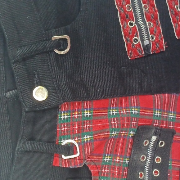 Enrica Men's Straight Slim two tone black & plaid Jeans, 30 x 28 ankle - Picture 4 of 6